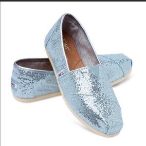 Blue Glitter Toms